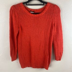 J. Crew Orange Cotton Linen Sweater Small